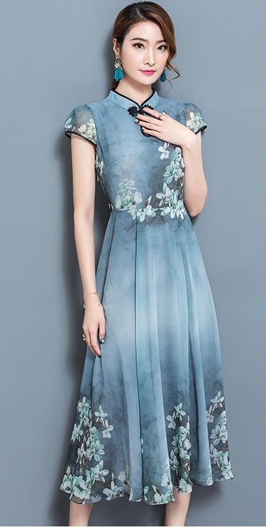 レディース ワンピース ドレス フレア ミモレ 膝下 半袖 クルーネック Aライン セミフレア チャイナ 大人可愛い かわいい エレガント アジアン 花柄 夏 春 パーティー お揃い M L XL レディース ワンピース ドレス フレア ミモレ 膝下 半袖 クルーネック Aライン セミフレア チャイナ 大人可愛い かわいい エレガント アジアン 花柄 夏 春 パーティー お揃い M L XL