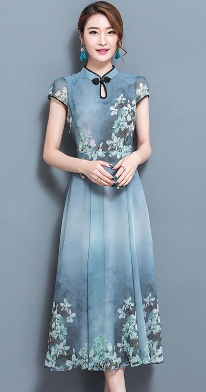 レディース ワンピース ドレス フレア ミモレ 膝下 半袖 クルーネック Aライン セミフレア チャイナ 大人可愛い かわいい エレガント アジアン 花柄 夏 春 パーティー お揃い M L XL レディース ワンピース ドレス フレア ミモレ 膝下 半袖 クルーネック Aライン セミフレア チャイナ 大人可愛い かわいい エレガント アジアン 花柄 夏 春 パーティー お揃い M L XL