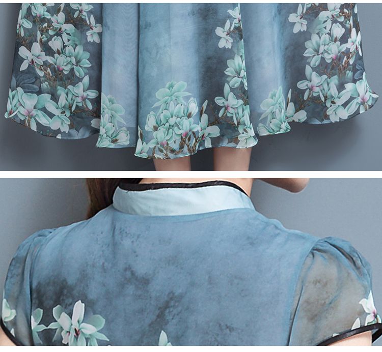 レディース ワンピース ドレス フレア ミモレ 膝下 半袖 クルーネック Aライン セミフレア チャイナ 大人可愛い かわいい エレガント アジアン 花柄 夏 春 パーティー お揃い M L XL レディース ワンピース ドレス フレア ミモレ 膝下 半袖 クルーネック Aライン セミフレア チャイナ 大人可愛い かわいい エレガント アジアン 花柄 夏 春 パーティー お揃い M L XL