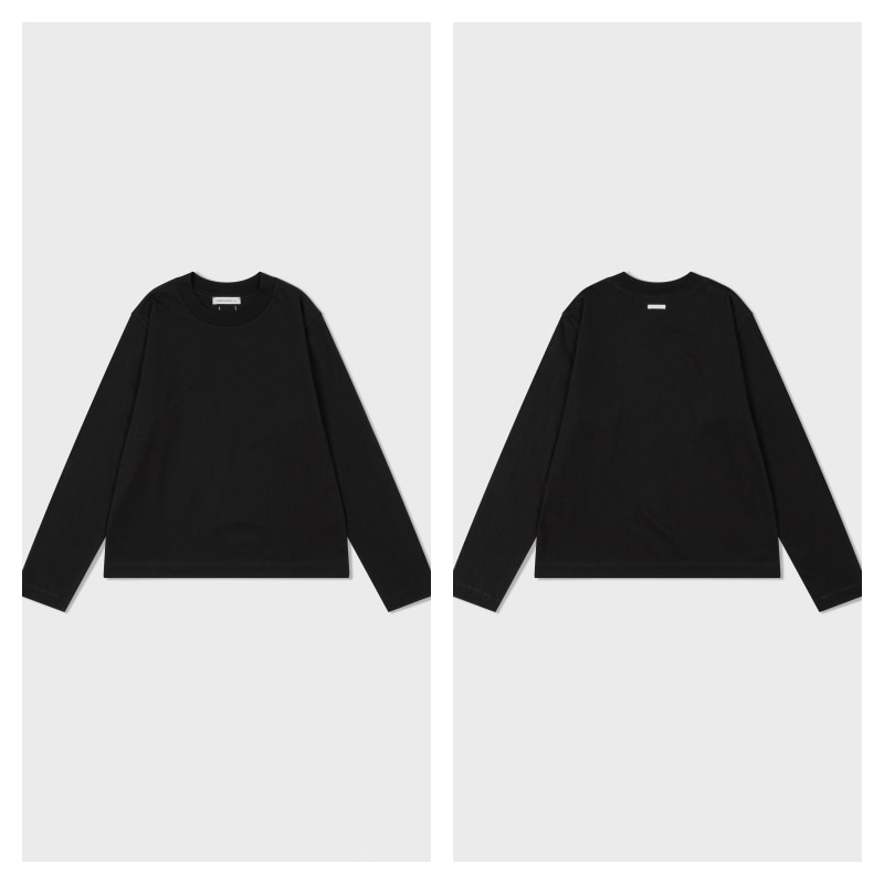 Tシャツ・カットソー LOW CLASSIC ORGANIC LONG SLEEVE T-SHIRT 5BNY696 LOW CLASSIC】 ORGANIC LOGO-PATCH LONG SLEEVE T-SHIRT : BLACK