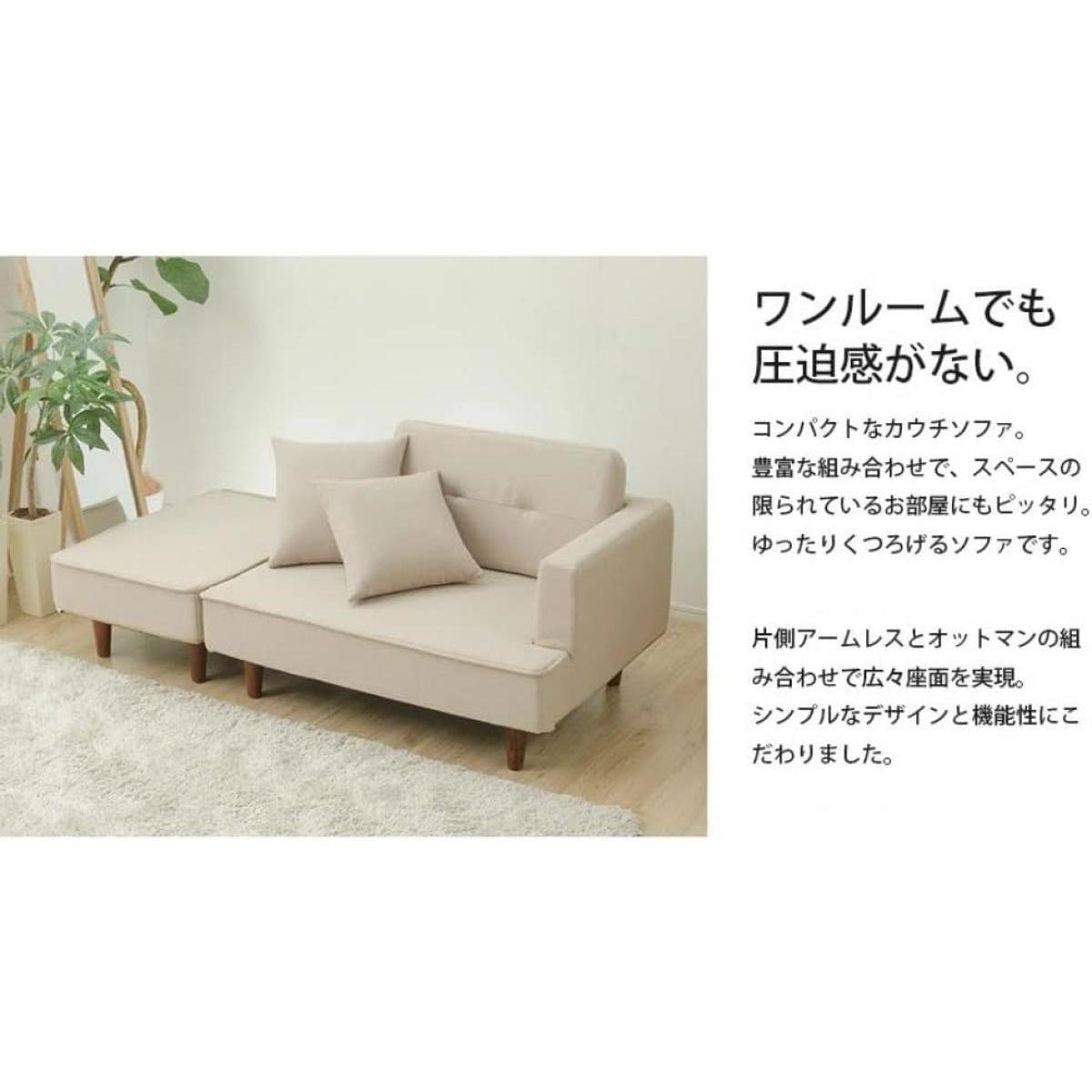 【I】セルタン CELLUTANE カウチソファ NAP 2人掛け 脚置き付 アッシュグレー A969p-625GRY くすみカラー コンパクト ソファ【受注生産品】グ 水