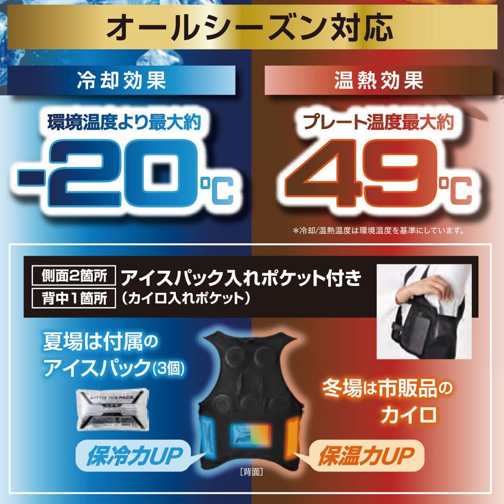 冷温サイレントペルチェベスト 6点式 ペルチェベスト フルセット クール&ウォーム ペルチェベスト 静音 冷感 温感 冷温サイレントペルチェベスト 6点式 ペルチェベスト フルセット クール&ウォーム ペルチェベスト 静音 冷感 温感