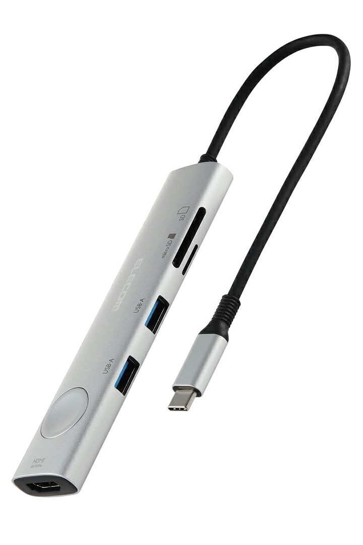 Type-C ドッキングステーション 画面 ON OFF SDカードスロット付き USB パワーデリバリー対応 USB-A×2 USB-C×3 HDMI(4K60Hz) SD+microSD type