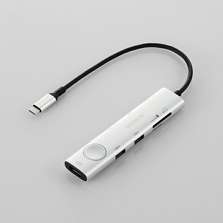 Type-C ドッキングステーション 画面 ON OFF SDカードスロット付き USB パワーデリバリー対応 USB-A×2 USB-C×3 HDMI(4K60Hz) SD+microSD type