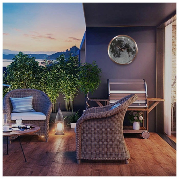 掛け時計 おしゃれ 通販 ウォールクロック 掛時計 壁掛け時計 アナログ 静か 静音 月 モチーフ 発光 月型 光る 音に反応 音声制御 LED ナイトライト シンプル リビング 寝室 インテリア小物