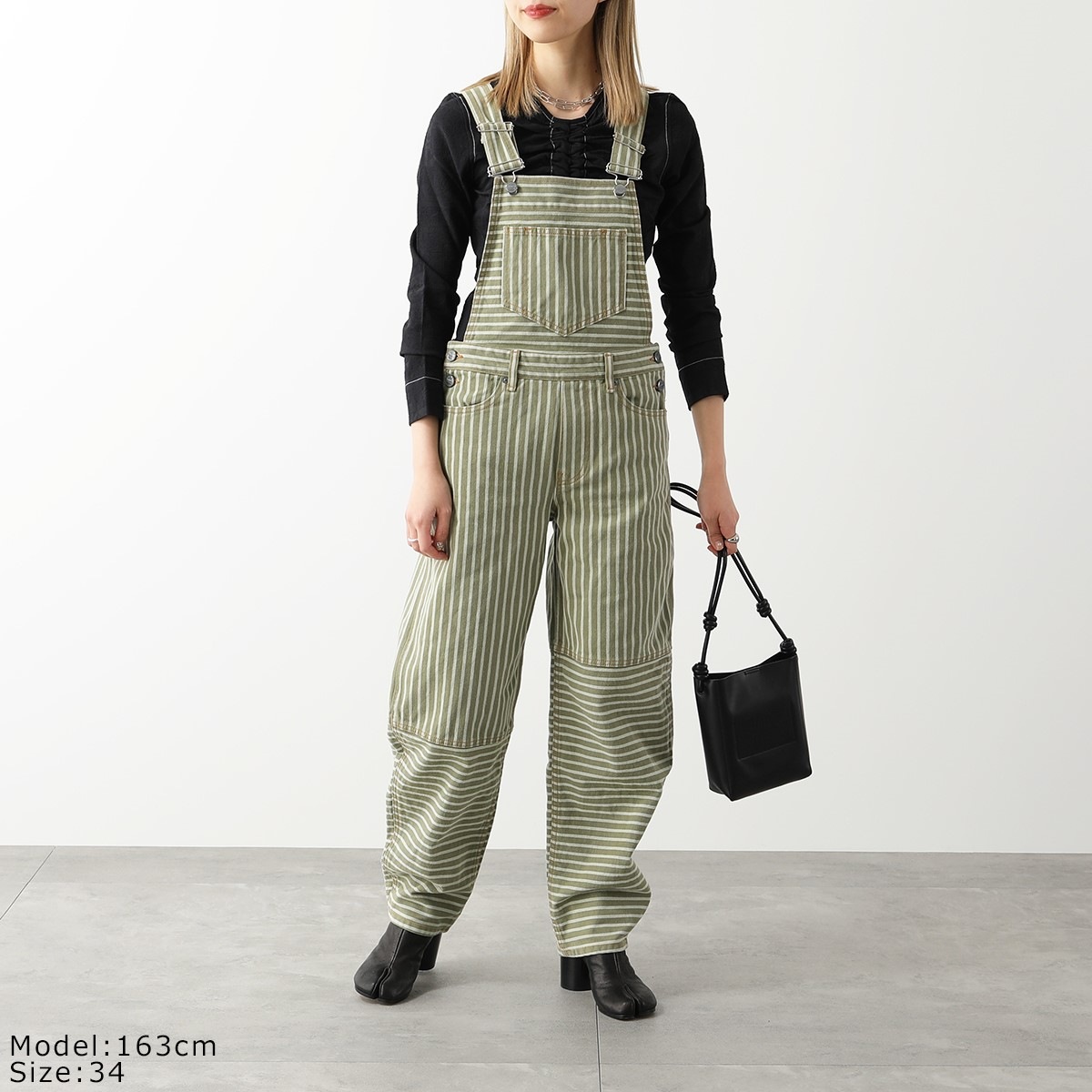 GANNI ガニー サロペット Stripe Denim Overalls J1106 6596 レディース ストライプ デニム オーバーオール オールインワン 359/Stripe-Loden-Gr