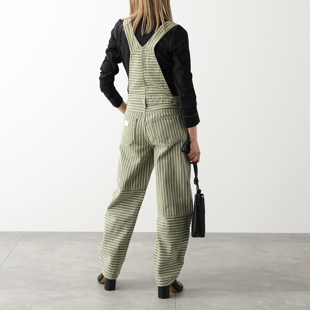 GANNI ガニー サロペット Stripe Denim Overalls J1106 6596 レディース ストライプ デニム オーバーオール オールインワン 359/Stripe-Loden-Gr
