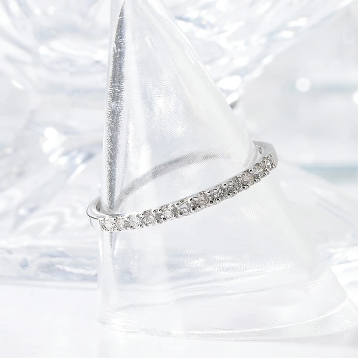 ダイヤモンド ハーフエタニティ リング 指輪 0.15ct プラチナ シンプル 誕生日 記念 プレゼント 女性 レディース ジュエリー 0.15カラット プレゼント PT950 ダイヤモンドリング