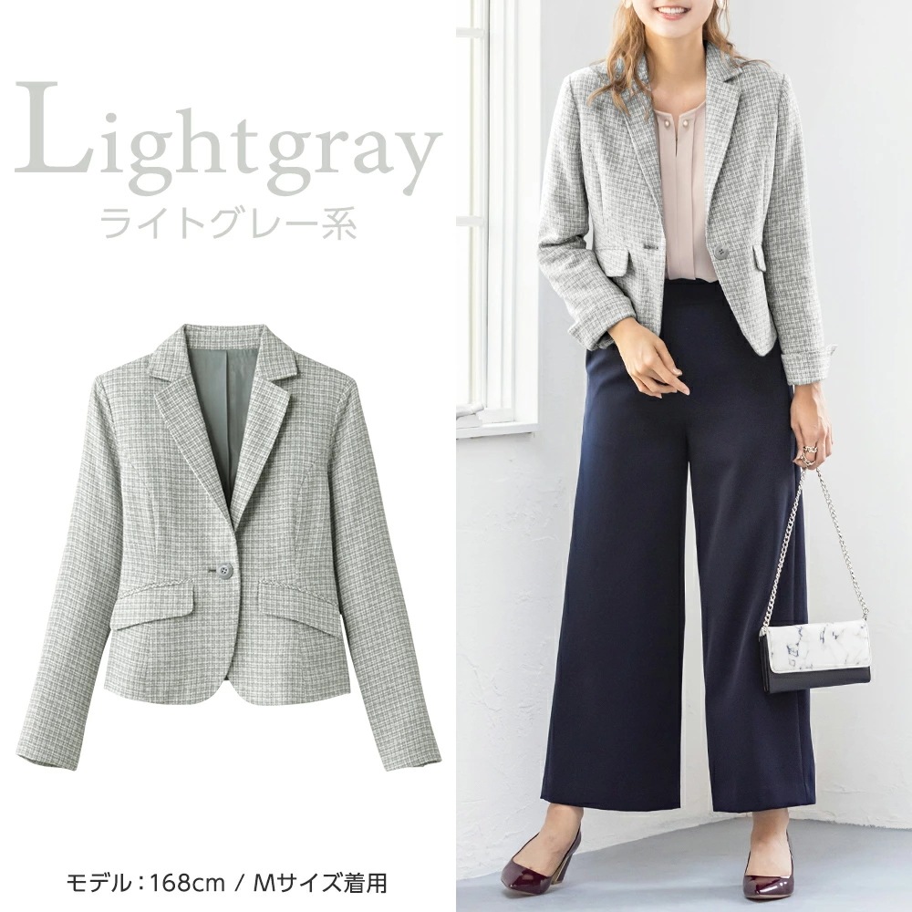 [最安値挑戦]！ツイードテーラードジャケットＭ～5Ｌ レディース 秋冬 コート ジャケット M-5L