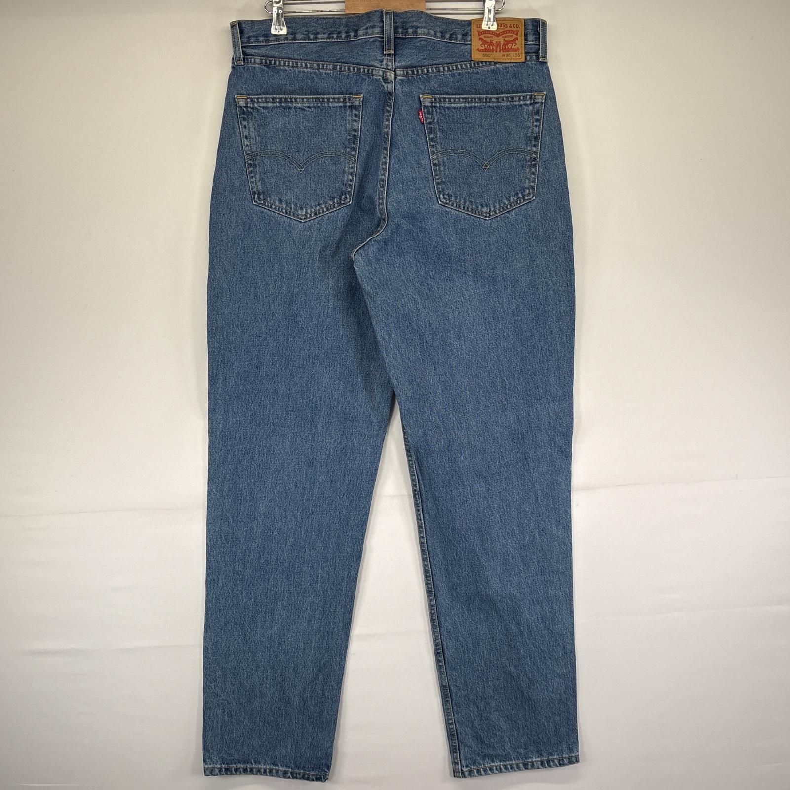 古着 デニムパンツ 550 テーパード ジーンズ ジーパン 5ポケット 長ズボン ロング w36 L36 ブルー メンズ 古着 デニムパンツ 550 テーパード ジーンズ ジーパン 5ポケット 長ズボン ロング w36 L36 ブルー メンズ