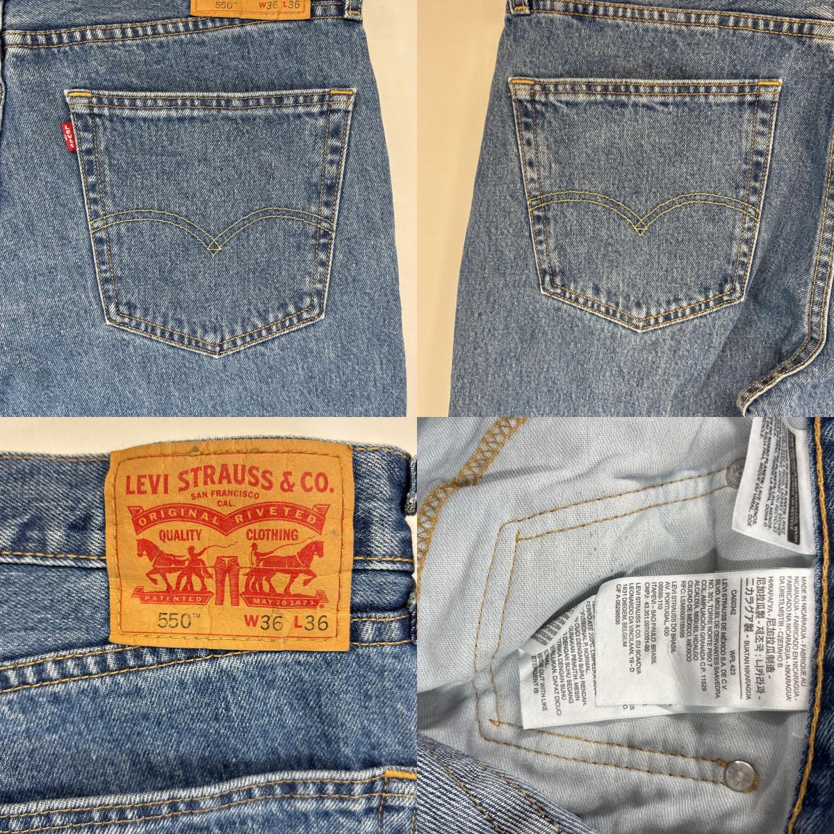 古着 デニムパンツ 550 テーパード ジーンズ ジーパン 5ポケット 長ズボン ロング w36 L36 ブルー メンズ 古着 デニムパンツ 550 テーパード ジーンズ ジーパン 5ポケット 長ズボン ロング w36 L36 ブルー メンズ