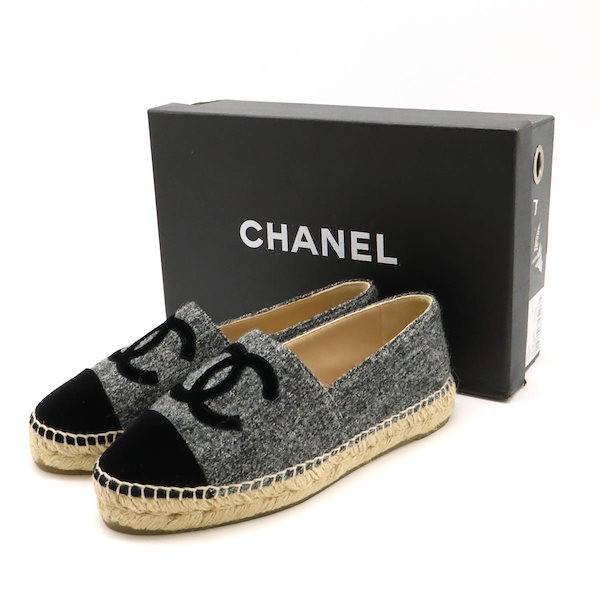 Qoo10] CHANEL エスパドリーユ ココマーク フラットシュ