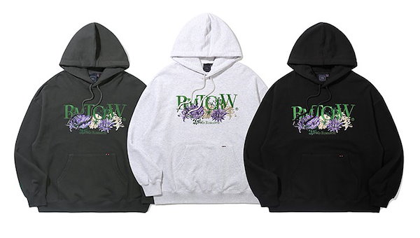 ROMANTIC CROWN パーカー フーディー ブラック unisex ROMANTIC CROWN パーカー 「ROMANTIC CROWN」GARDENING BERRY