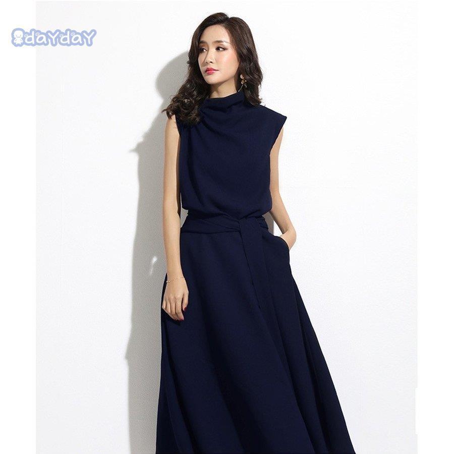 ロングワンピ ワンピース レディース ロング丈 マキシ丈 カジュアル風 着痩せ 無地 付き ハイネック ノースリーブ ロングワンピ ワンピース レディース ロング丈 マキシ丈 カジュアル風 着痩せ 無地 付き ハイネック ノースリーブ