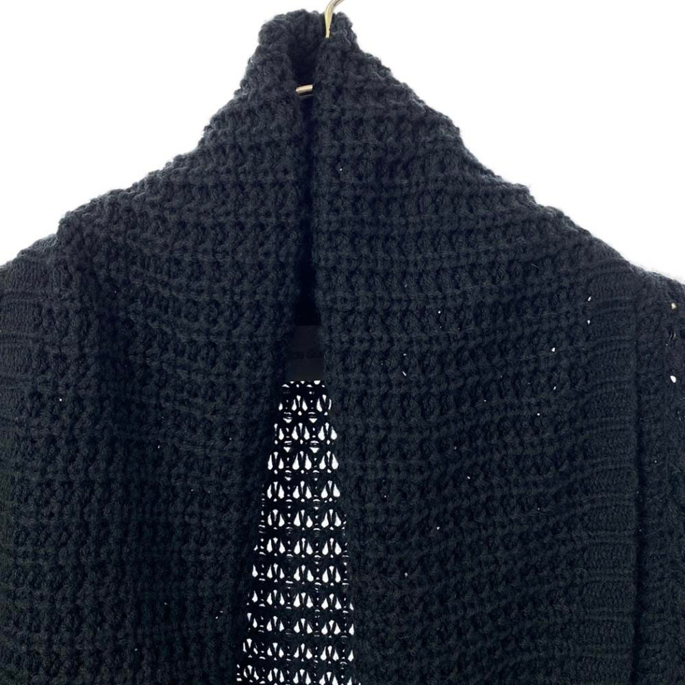 ウールブレンド 長袖 ニットカーディガン F ブラック レディース ウールブレンド 長袖 ニットカーディガン F ブラック レディース