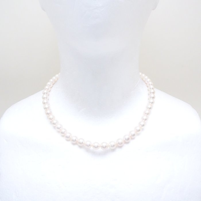 パール ネックレス あこや真珠7.5~8ミリ 43cm シルバー/75091【中古】 パール ネックレス あこや真珠7.5~8ミリ 43cm シルバー/75091【中古】