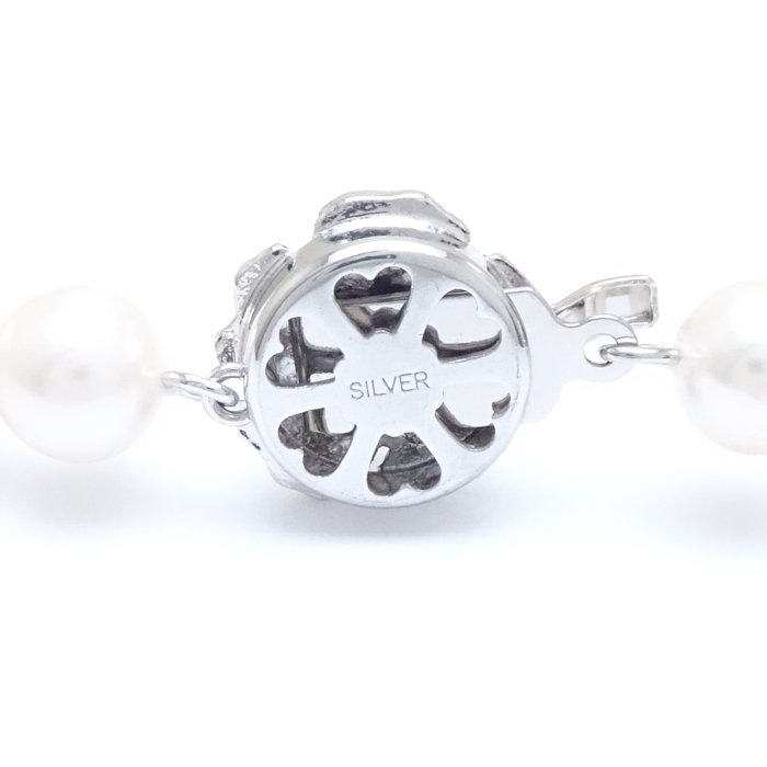 パール ネックレス あこや真珠7.5~8ミリ 43cm シルバー/75091【中古】 パール ネックレス あこや真珠7.5~8ミリ 43cm シルバー/75091【中古】