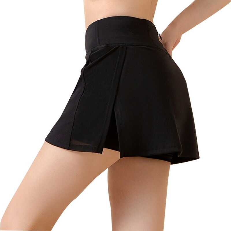 レディース 女性用 テニススカート 着痩せ お尻隠し 恥ずかし防止　露出防止 ヨガ　ヨガスカート スポーツ ショートスカート ランニング トレーニング 速乾 フィットネス スプリットスカート　上品 オ