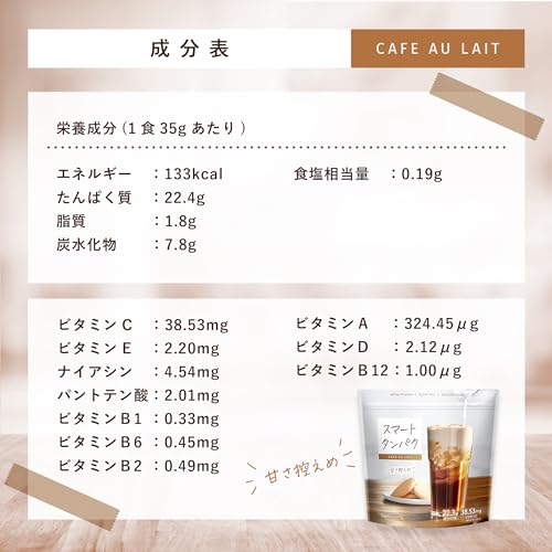 スマートタンパク プロテイン カフェオレ味 人工甘味料不使用 800g 甘さ控えめ 女性用 国内製造 ズボラストレッチ 監修 食物繊維 ビタミン 配合 スマートタンパク プロテイン カフェオレ味 人工甘味料不使用 800g 甘さ控えめ 女性用 国内製造 ズボラストレッチ 監修 食物繊維 ビタミン 配合