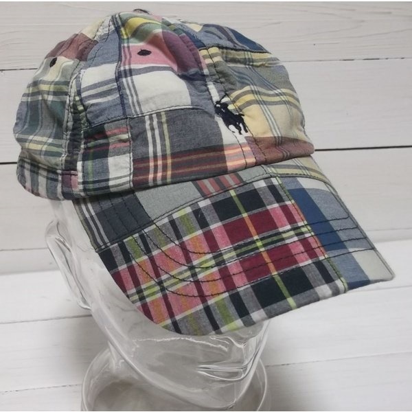 ワンポイント キャップ 帽子 パッチワーク 浅め PR4-116