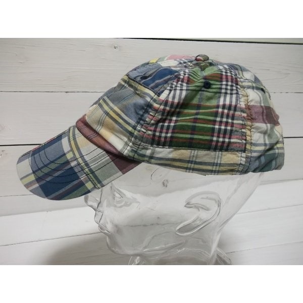 ワンポイント キャップ 帽子 パッチワーク 浅め PR4-116