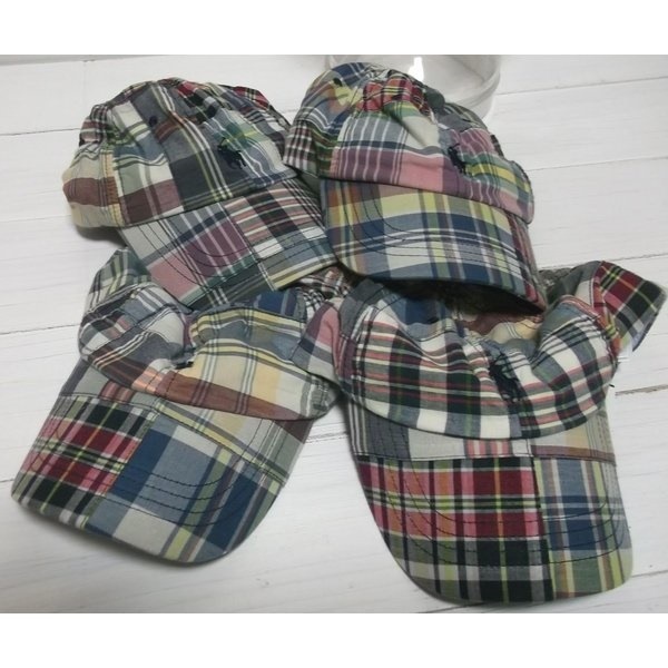 ワンポイント キャップ 帽子 パッチワーク 浅め PR4-116