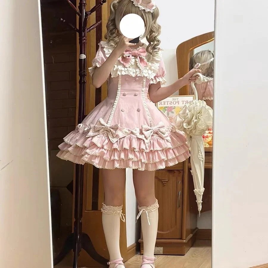 ロリータロリータケーキスカートかわいい甘美プリンセス半袖OPロリータ ロリータロリータケーキスカートかわいい甘美プリンセス半袖OPロリータ