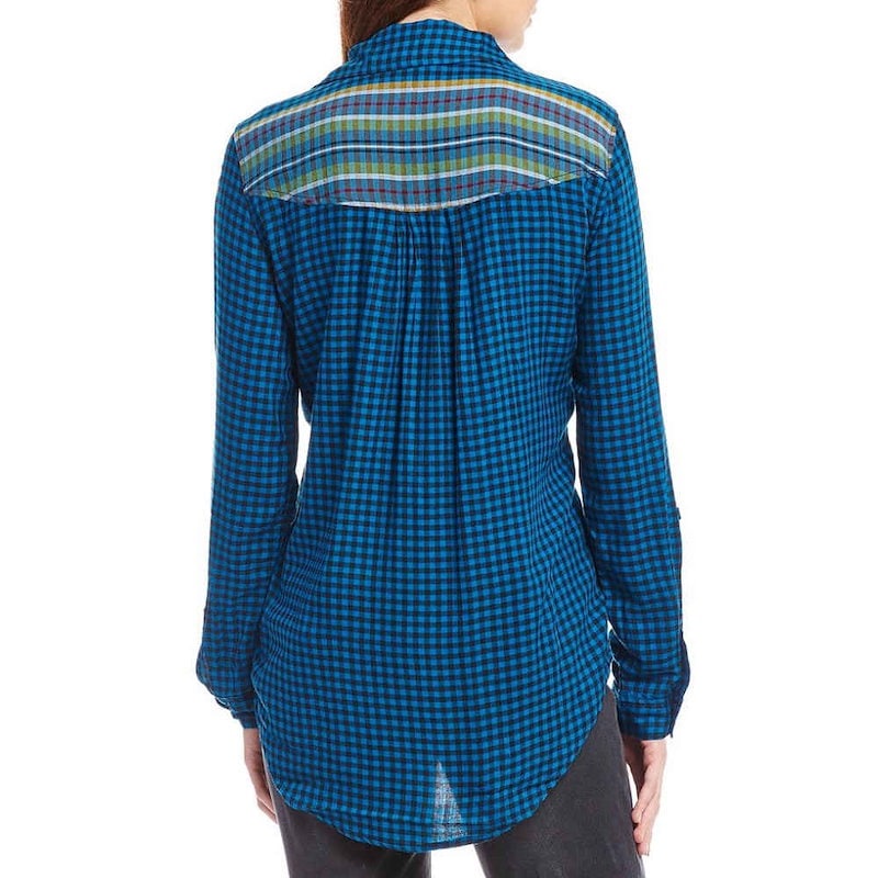 ウエストバウンド レディース トップス ブラウス・シャツ【Westbound Petites One Pocket Popover Shirt】Cool Stripe Check ウエストバウンド レディース トップス ブラウス・シャツ【Westbound Petites One Pocket Popover Shirt】Cool Stripe Check