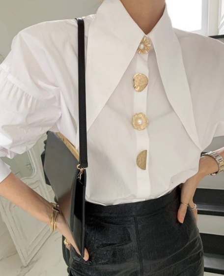 レディース シャツ ブラウス 7分袖 ボリューム袖 ドロップショルダー 襟付き 角襟 フェミニン シフォン 薄手 ビジュー きれいめ 上品 おしゃれ かっこいい レトロ 個性的 クール モード系 レディース シャツ ブラウス 7分袖 ボリューム袖 ドロップショルダー 襟付き 角襟 フェミニン シフォン 薄手 ビジュー きれいめ 上品 おしゃれ かっこいい レトロ 個性的 クール モード系