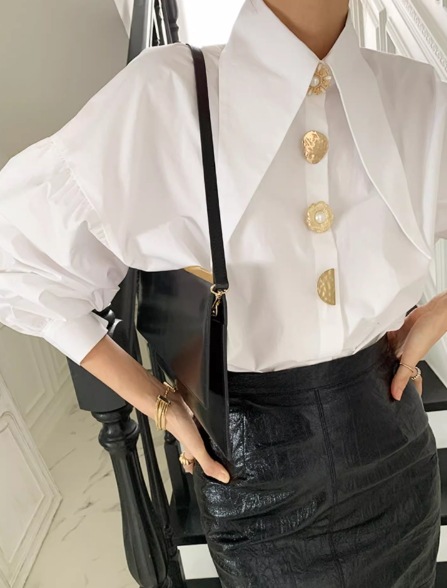 レディース シャツ ブラウス 7分袖 ボリューム袖 ドロップショルダー 襟付き 角襟 フェミニン シフォン 薄手 ビジュー きれいめ 上品 おしゃれ かっこいい レトロ 個性的 クール モード系 レディース シャツ ブラウス 7分袖 ボリューム袖 ドロップショルダー 襟付き 角襟 フェミニン シフォン 薄手 ビジュー きれいめ 上品 おしゃれ かっこいい レトロ 個性的 クール モード系