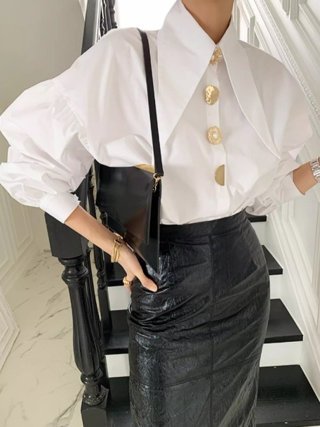 レディース シャツ ブラウス 7分袖 ボリューム袖 ドロップショルダー 襟付き 角襟 フェミニン シフォン 薄手 ビジュー きれいめ 上品 おしゃれ かっこいい レトロ 個性的 クール モード系 レディース シャツ ブラウス 7分袖 ボリューム袖 ドロップショルダー 襟付き 角襟 フェミニン シフォン 薄手 ビジュー きれいめ 上品 おしゃれ かっこいい レトロ 個性的 クール モード系