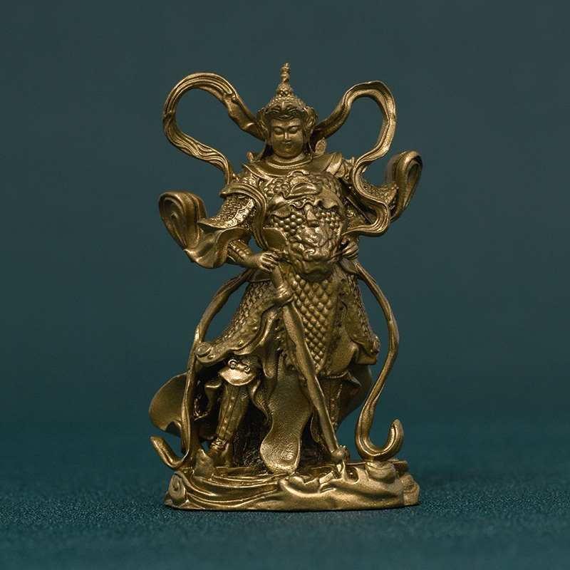 手作 韋陀菩薩像 黄銅製の正義と平和の守護者家庭や書斎で災厄を払い心の安定をもたらす存在 手作 韋陀菩薩像 黄銅製の正義と平和の守護者家庭や書斎で災厄を払い心の安定をもたらす存在