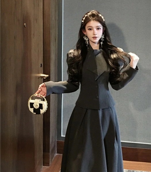 【急速出荷 2025年新作】セットアップ レディース きれいめ ペプラム 個性的 かわいい 七五三 ママ 母親 同窓会 成人式 二次会 卒業式 ロングスカート セレモニー ガーリー ハイウエスト ツー