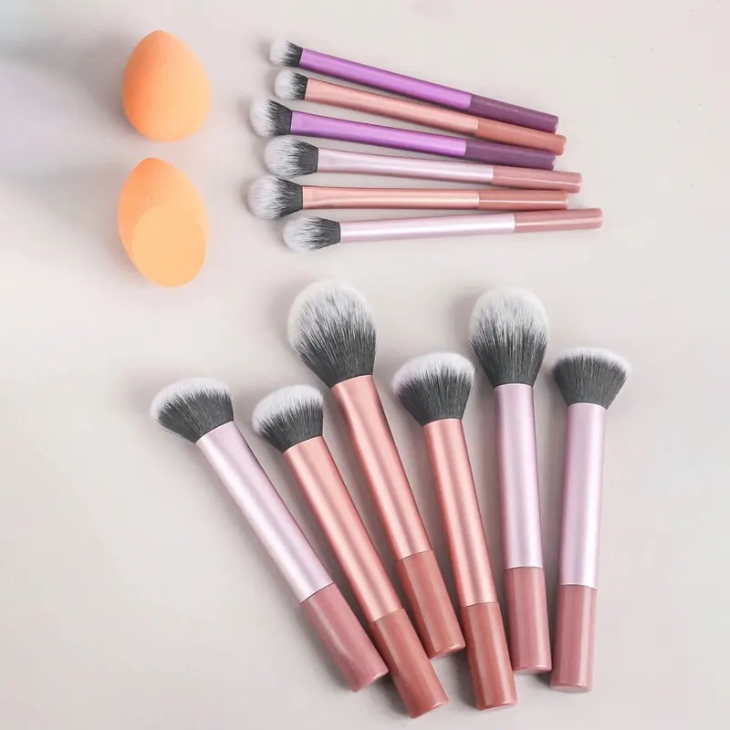 プロのメイクアップブラシセット,完全な多機能,ソフトヘアー,パウダー,ミキシング,輪郭,2, 12個