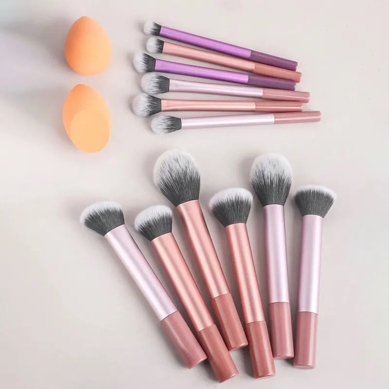プロのメイクアップブラシセット,完全な多機能,ソフトヘアー,パウダー,ミキシング,輪郭,2, 12個