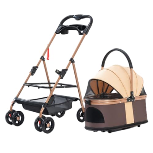 分離型ペットカート 軽量アルミ合金 900D厚手生地 ワンタッチ折りたたみ式 ブレーキ付き 前輪360回転 衝撃吸収 食事トレイ付き キャリーバッグ 大容量 耐荷重20KG以内 犬猫兼用 通気 散歩