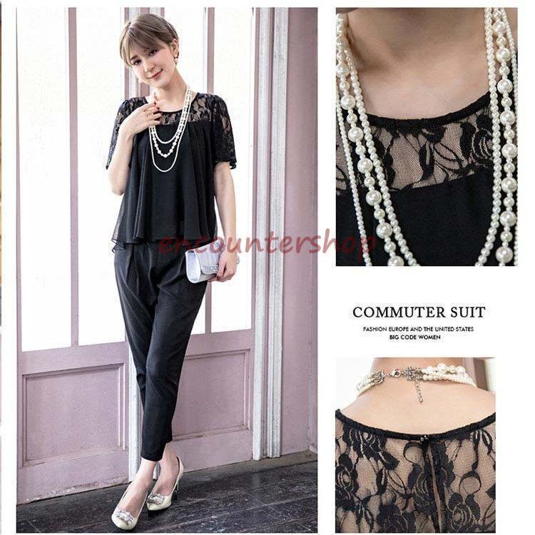 【即納】パンツドレス 結婚式 パーティードレス パンツ 大きいサイズ ドレス お呼ばれパーティー20代 30代 40代 半袖 膝丈 95