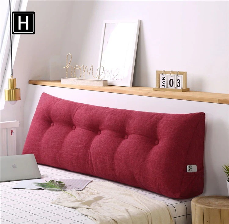 200*50*20cm クッション 枕 三角 綿の麻 大きなクッション 快適 高弾性 通気性 頸椎 サポート 腰こり 肩こり 首こり解消 支える 分解洗濯できます 畳 中綿 枕元 枕許 まくら 枕カ