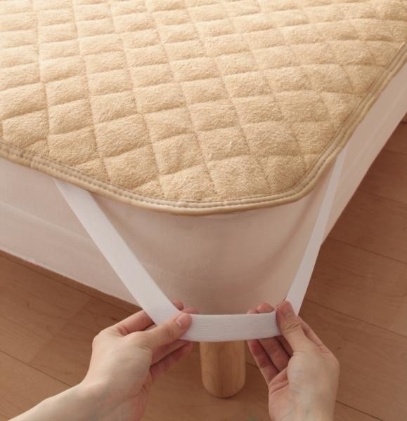 20色から選べる！ザブザブ洗えて気持ちいい！コットンタオルのパッド/シーツ [敷きパッドのみ] クイーン ワインレッド