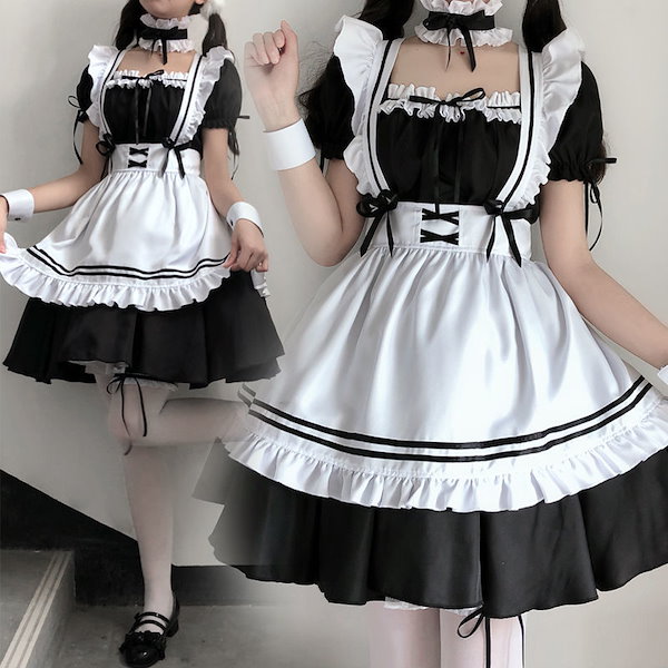 Qoo10] 自社生産 人気メイド服コスプレマルチスタ