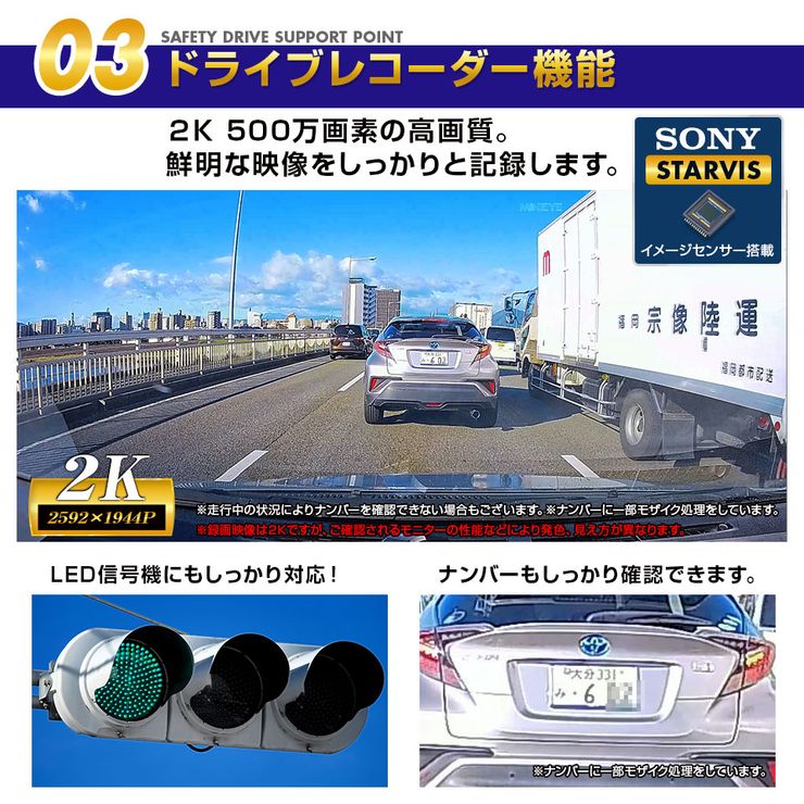 MINIEYE ドライブレコーダー AI搭載 安全装置付き 衝突予防システム 衝突防止 運転支援 あおり運転対策 WiFi スマホ連動 リアルタイム対応 カー用品 運転支援 高画質録画 ドラレコ