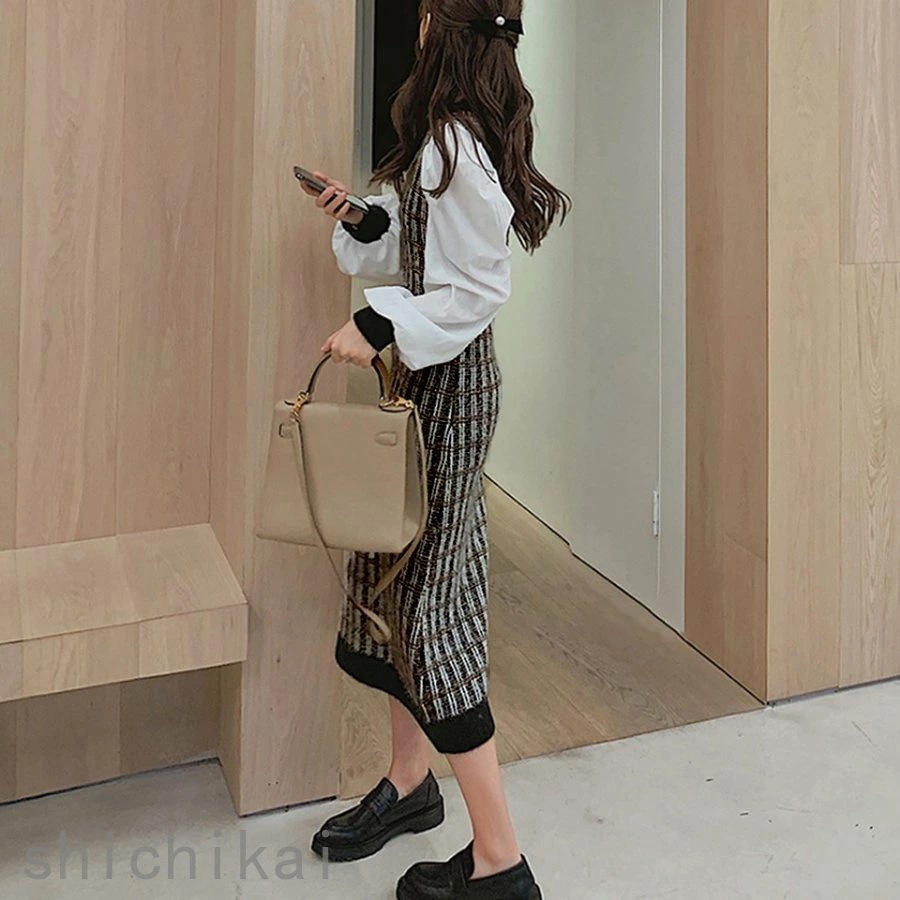 ホワイトデー 袖異素材 ニットワンピース THOM WILLS パフスリーブ