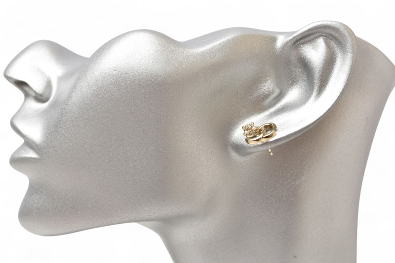 ピアス アクセサリー ミニCC/フラワー ラインストーン ゴールド C23【中古】 ピアス アクセサリー ミニCC/フラワー ラインストーン ゴールド C23【中古】