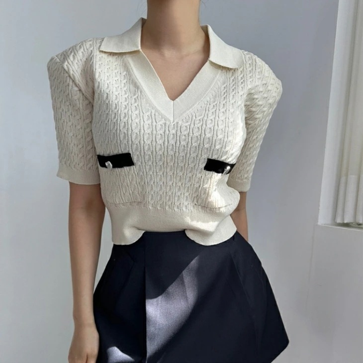 【2025新作 急速出荷】半袖 ニット セーター レディース 春 夏 トップス ラベル Vネック 半袖セーター 半袖トップス サマーニット ニットトップス カジュアル お洒落 韓国ファッション 【2025新作 急速出荷】半袖 ニット セーター レディース 春 夏 トップス ラベル Vネック 半袖セーター 半袖トップス サマーニット ニットトップス カジュアル お洒落 韓国ファッション