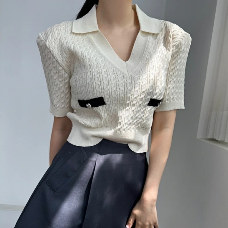 【2025新作 急速出荷】半袖 ニット セーター レディース 春 夏 トップス ラベル Vネック 半袖セーター 半袖トップス サマーニット ニットトップス カジュアル お洒落 韓国ファッション 【2025新作 急速出荷】半袖 ニット セーター レディース 春 夏 トップス ラベル Vネック 半袖セーター 半袖トップス サマーニット ニットトップス カジュアル お洒落 韓国ファッション
