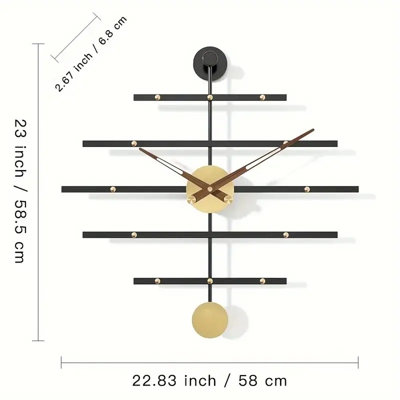 壁掛け時計 モダン ヨーロピアンデザイン メタルフレーム サイレント 静音 リビング インテリア モダン シンプル お洒落 スタイリッシュ 4-7