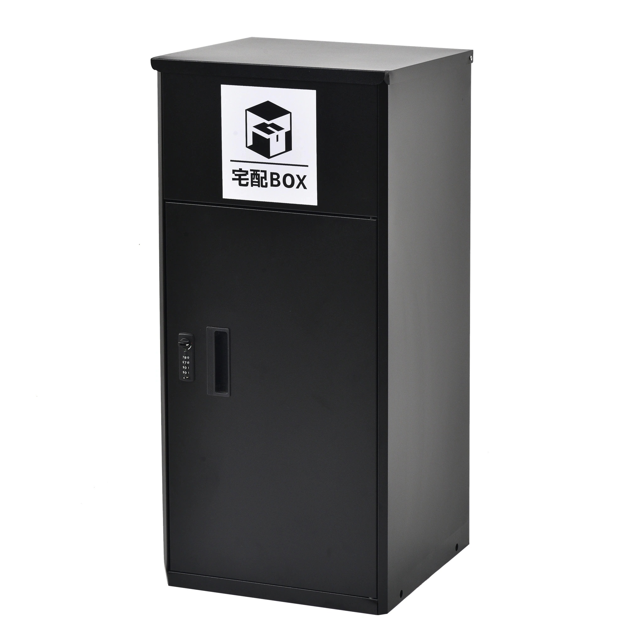 【日本国内出荷-3日で配達】日系新金 81.5*37.5*32.5cm 木目調ポスト置き型宅配ボックス付きスタンドポストおしゃれ一戸建て用 大型 郵便受けスタンドポスト置き配シンプル玄関 DJYC22