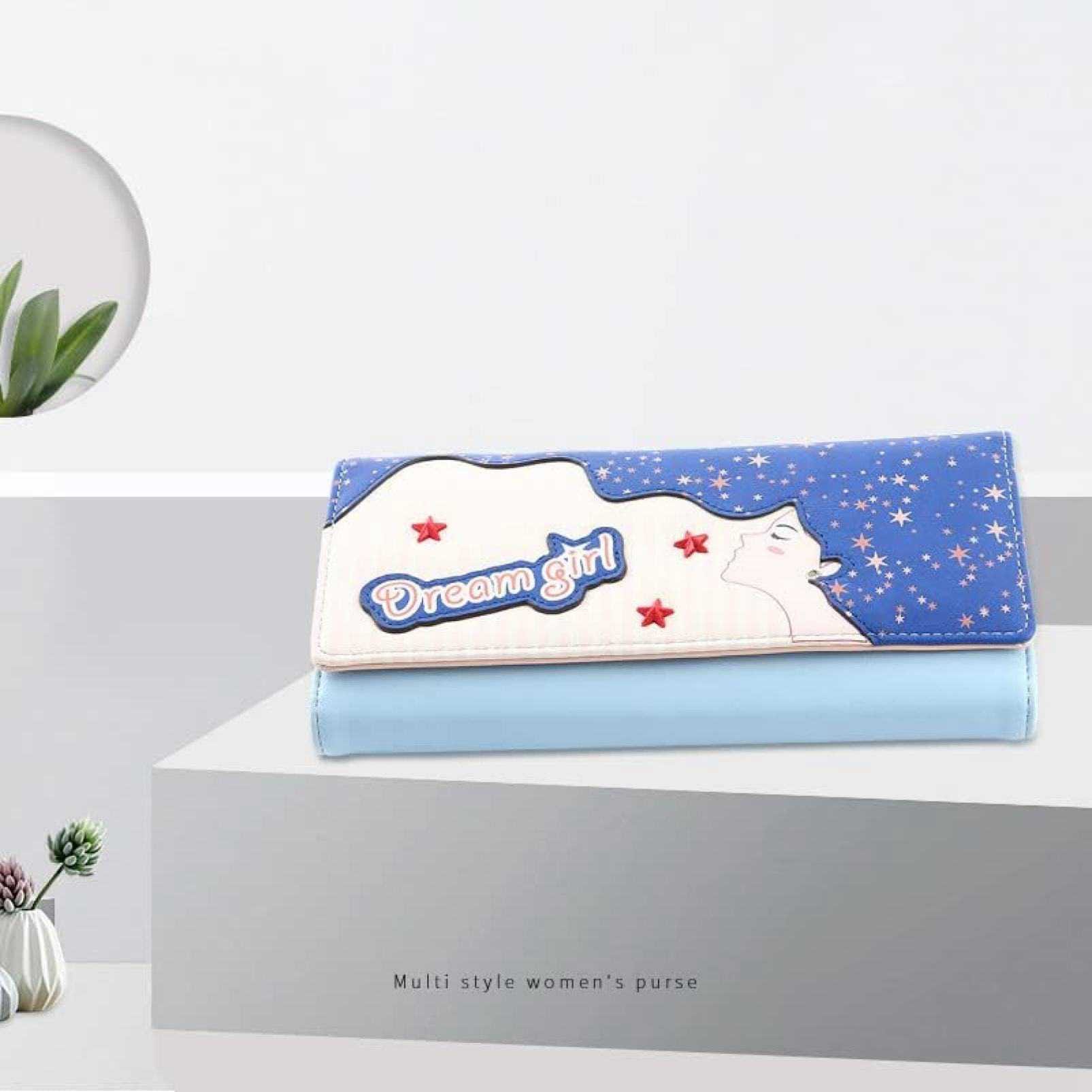 【20%OFFクーポン】レディース財布 シンプル かわいい 手に長い 三つ折り 磁気バッグ アニメプリント 財布 レディースさいふ 長財布 使いやすい ブルー 【20%OFFクーポン】レディース財布 シンプル かわいい 手に長い 三つ折り 磁気バッグ アニメプリント 財布 レディースさいふ 長財布 使いやすい ブルー