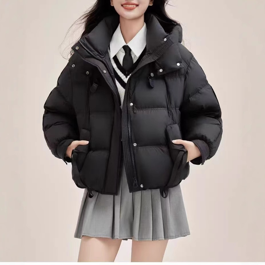 フード付きダウンジャケットレディースショート2025冬新スタイルファッショナブルで万能な防風暖かいプチジャケットトレンド フード付きダウンジャケットレディースショート2025冬新スタイルファッショナブルで万能な防風暖かいプチジャケットトレンド