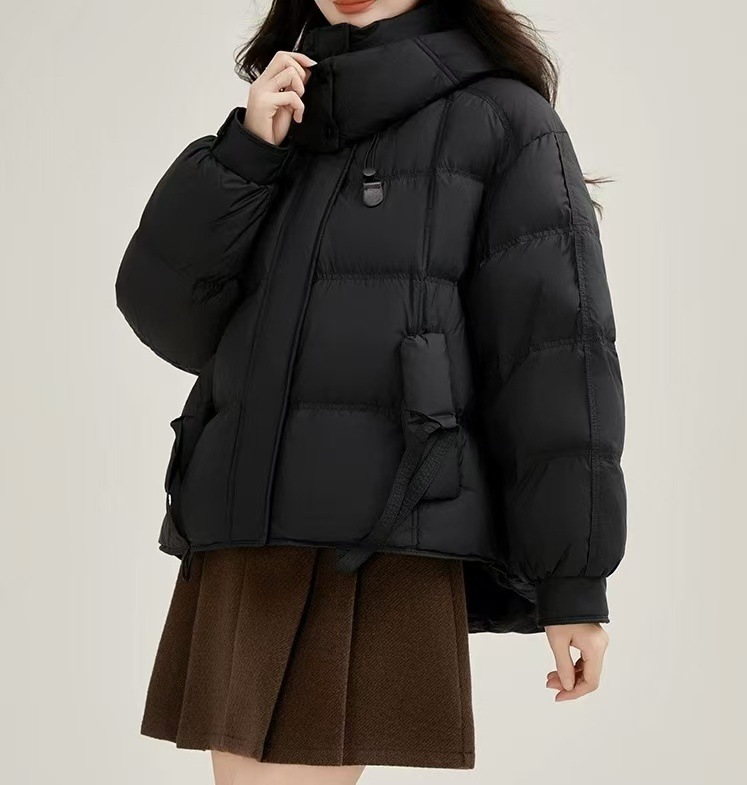フード付きダウンジャケットレディースショート2025冬新スタイルファッショナブルで万能な防風暖かいプチジャケットトレンド フード付きダウンジャケットレディースショート2025冬新スタイルファッショナブルで万能な防風暖かいプチジャケットトレンド